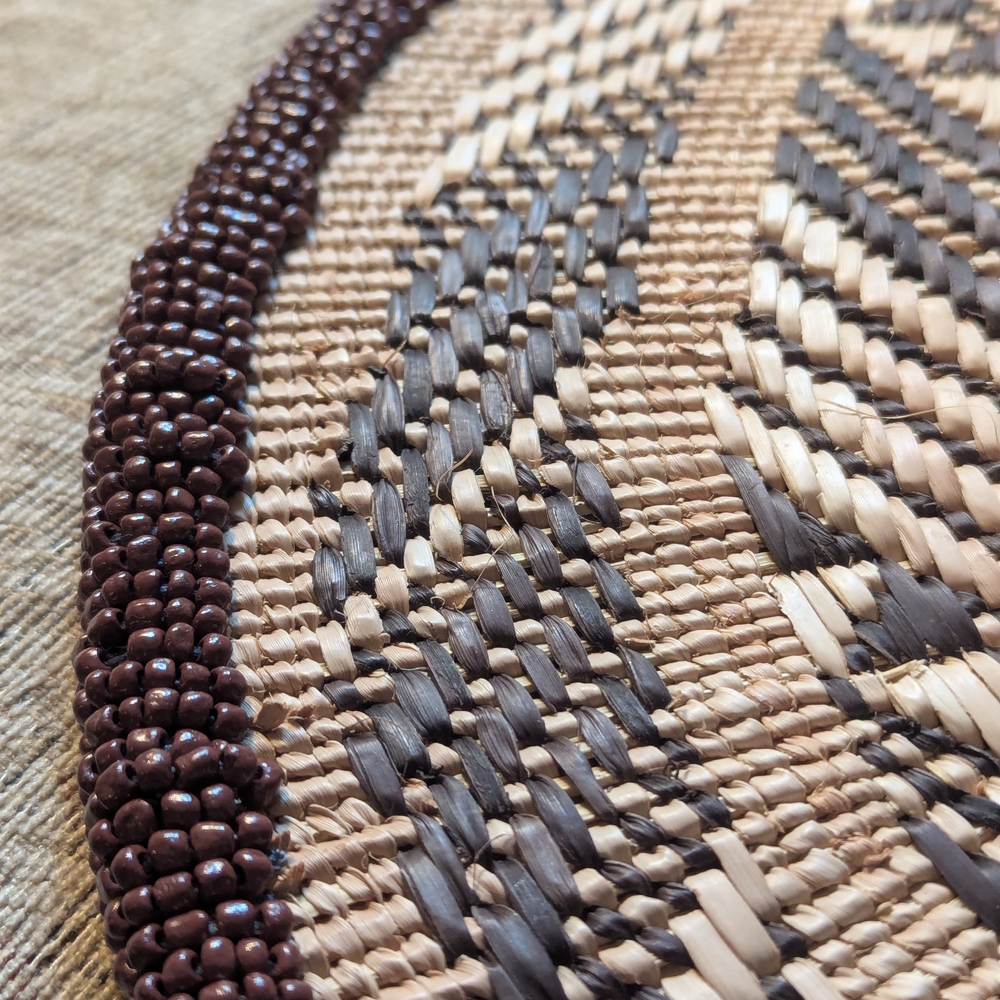 Handcrafted Woven Plate in Brown and Tan